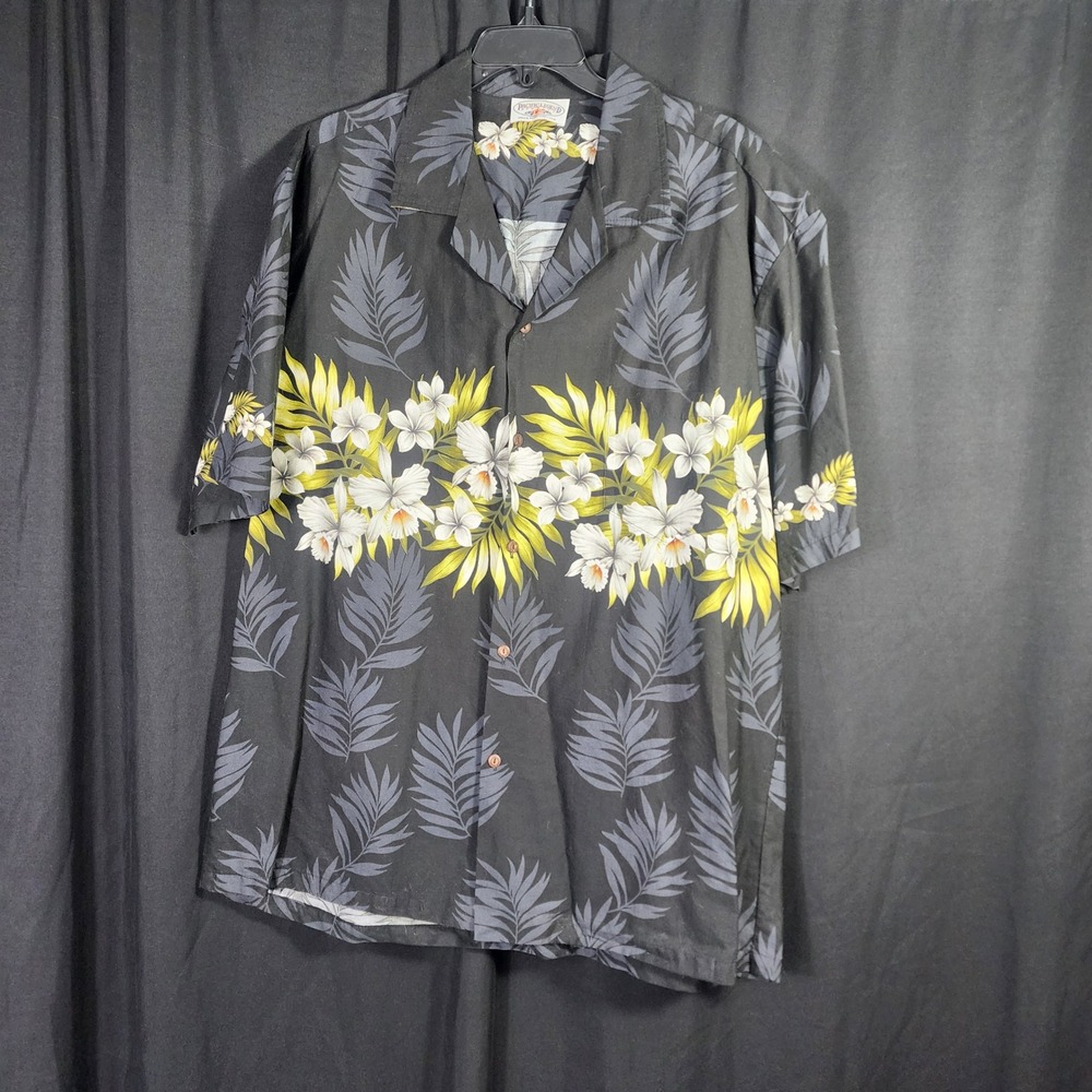 Pacific Legend Mens 2XL Hawaiian Shirt Aloha Floral Print vacation USA Made‎